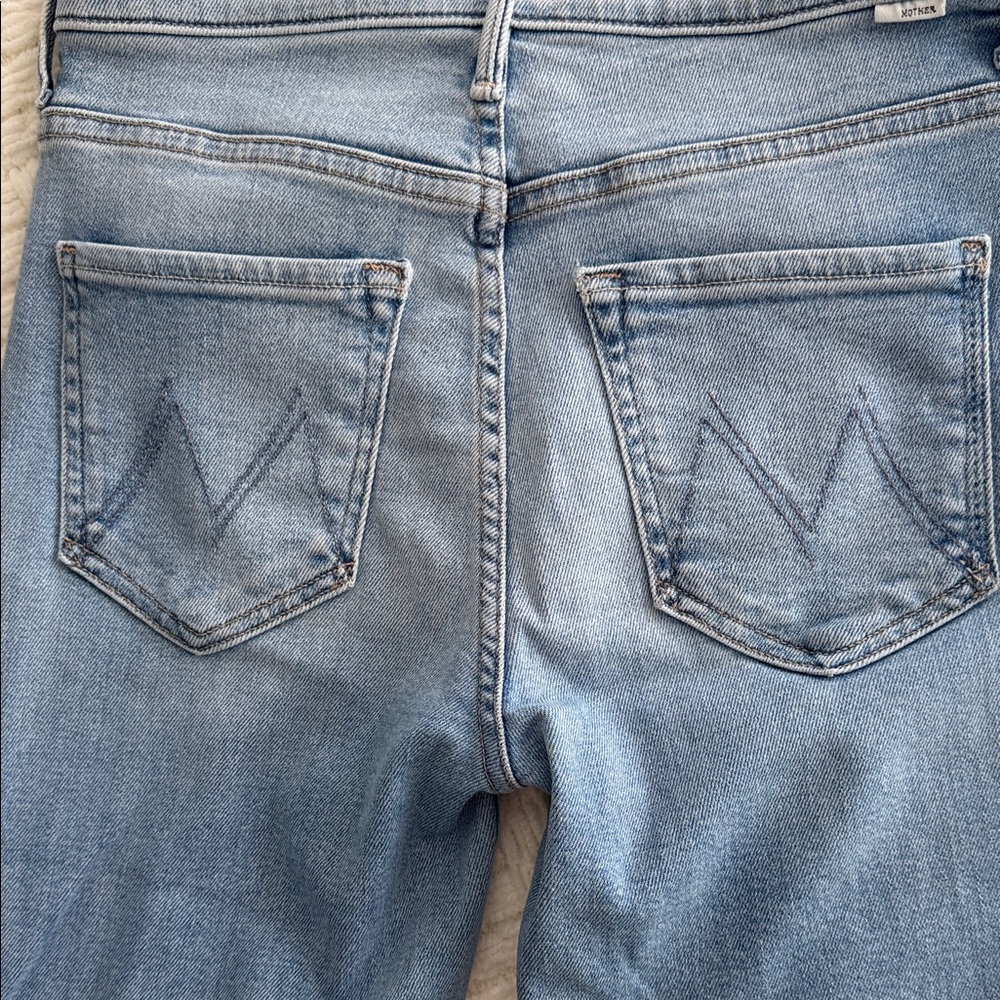 MOTHER Faded Blue Denim Jeans